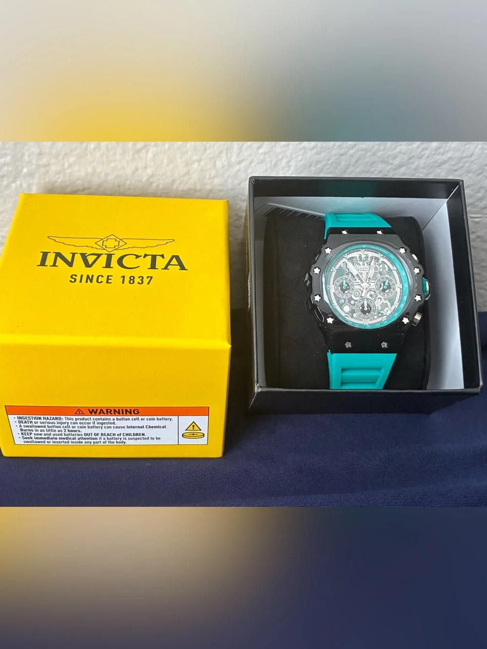 Invicta Turquoise and Black Men's Chronograph Watch